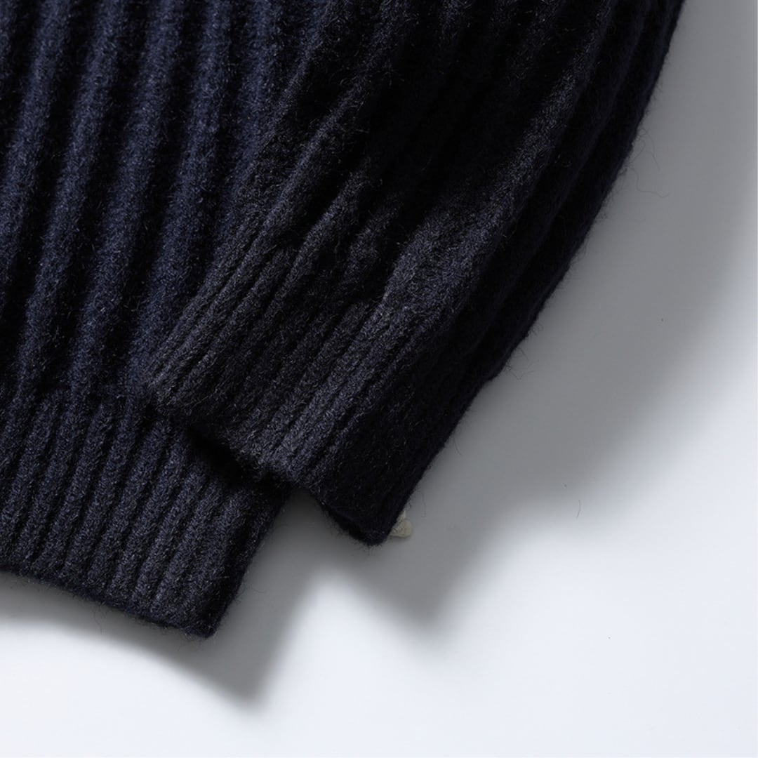 Ribbed crew neck cardigan B845