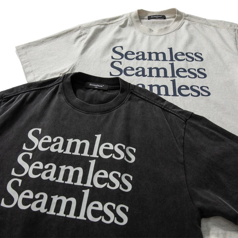 【Seamless】プリントウォッシュドTシャツ B400