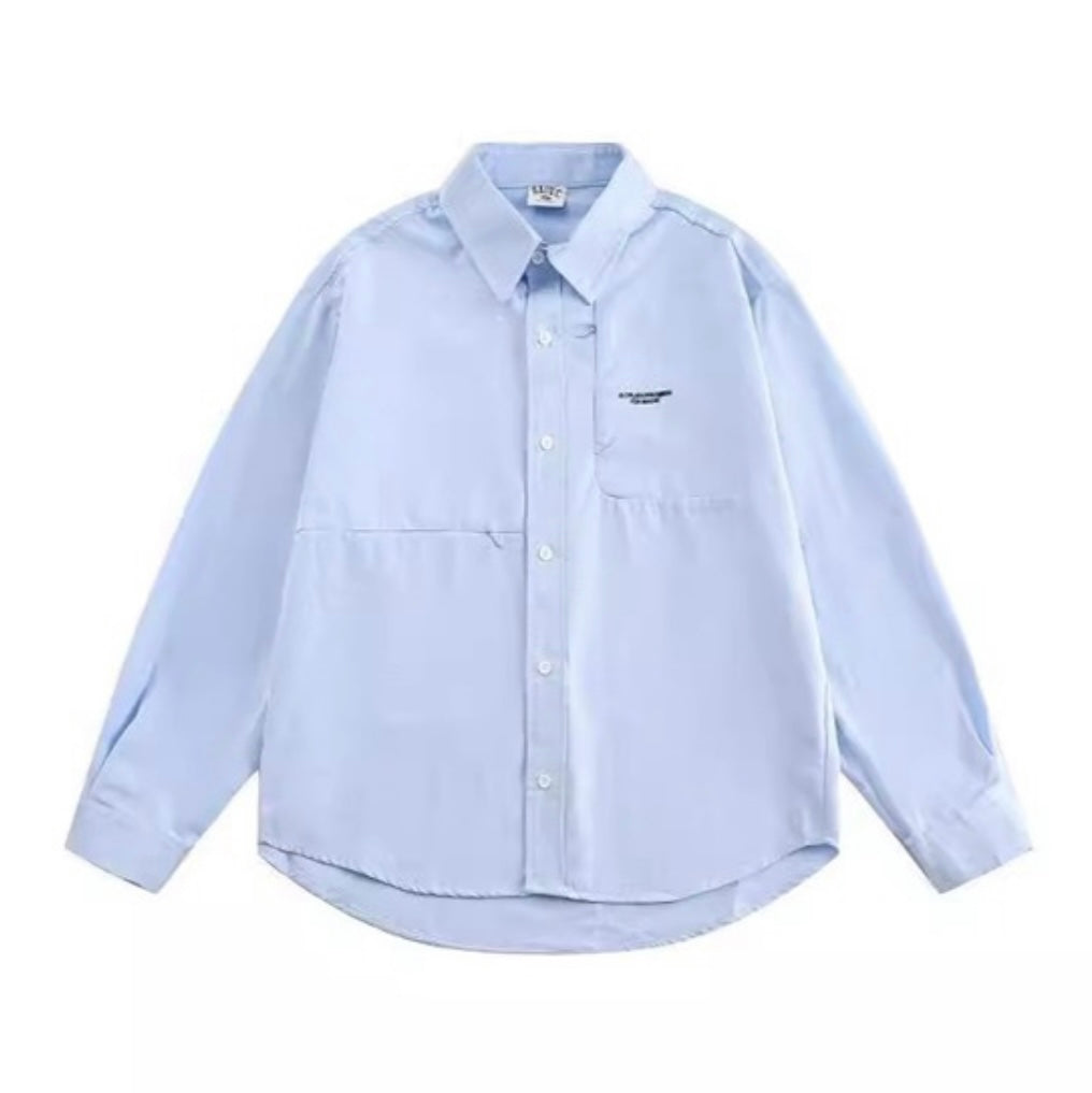Zipper pocket broad shirt N059