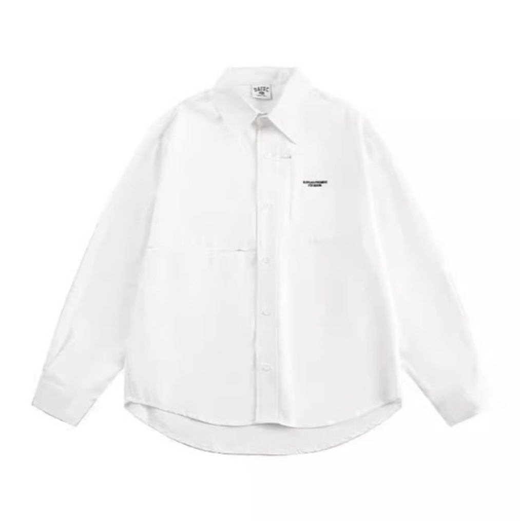 Zipper pocket broad shirt N059