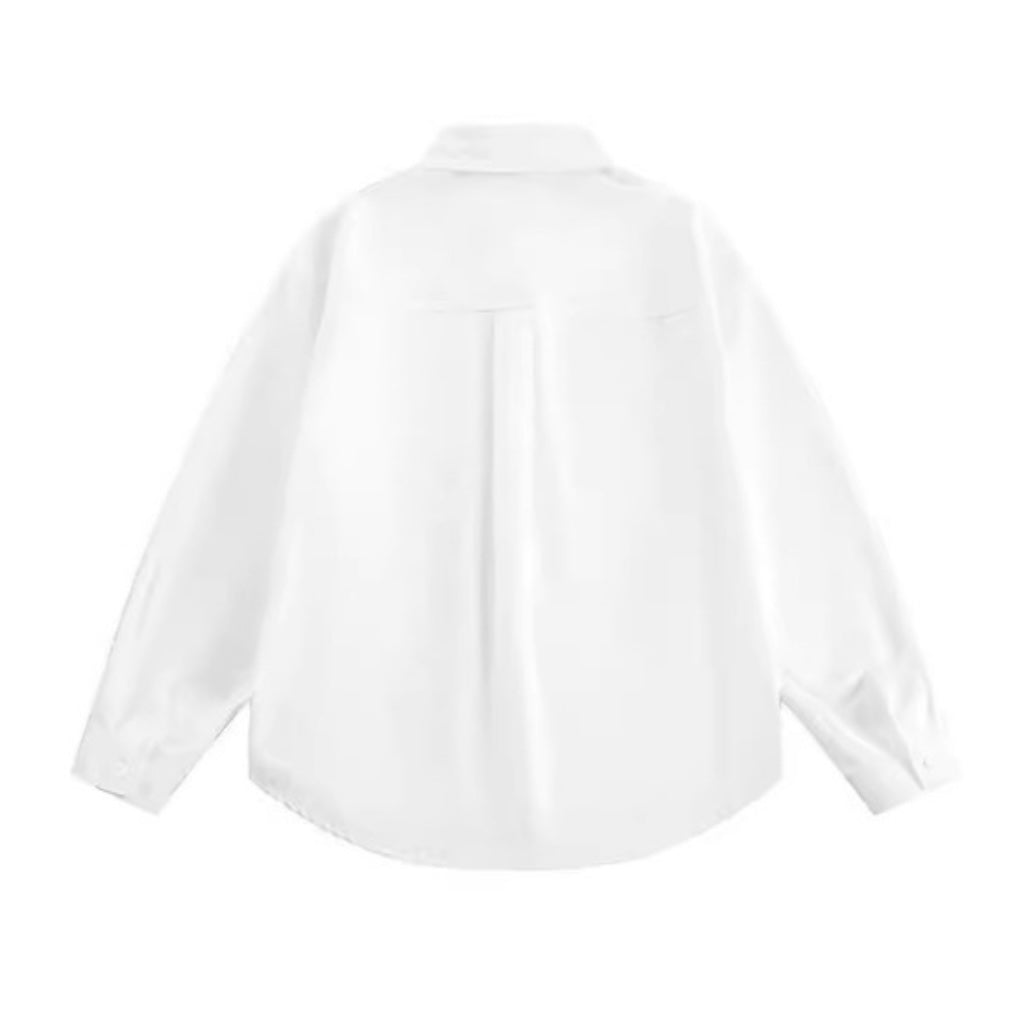 Zipper pocket broad shirt N059