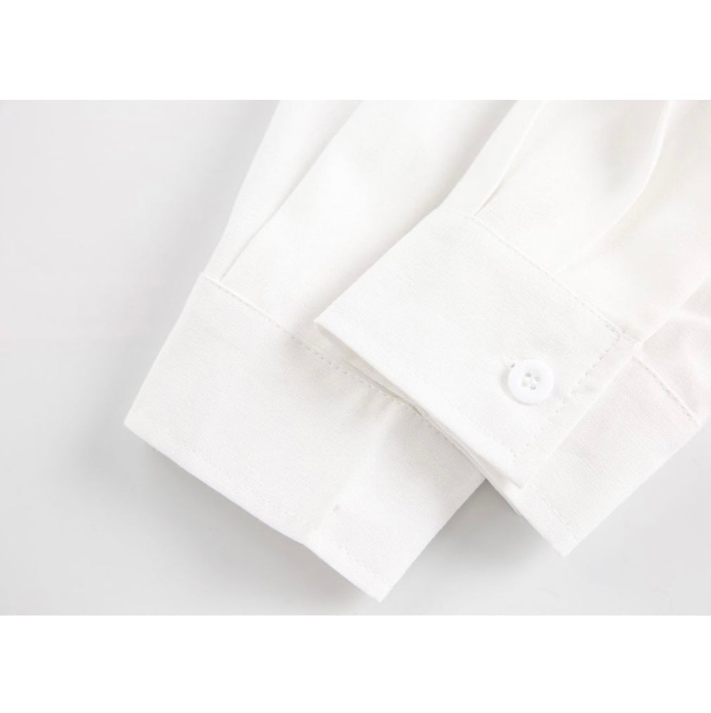 Zipper pocket broad shirt N059