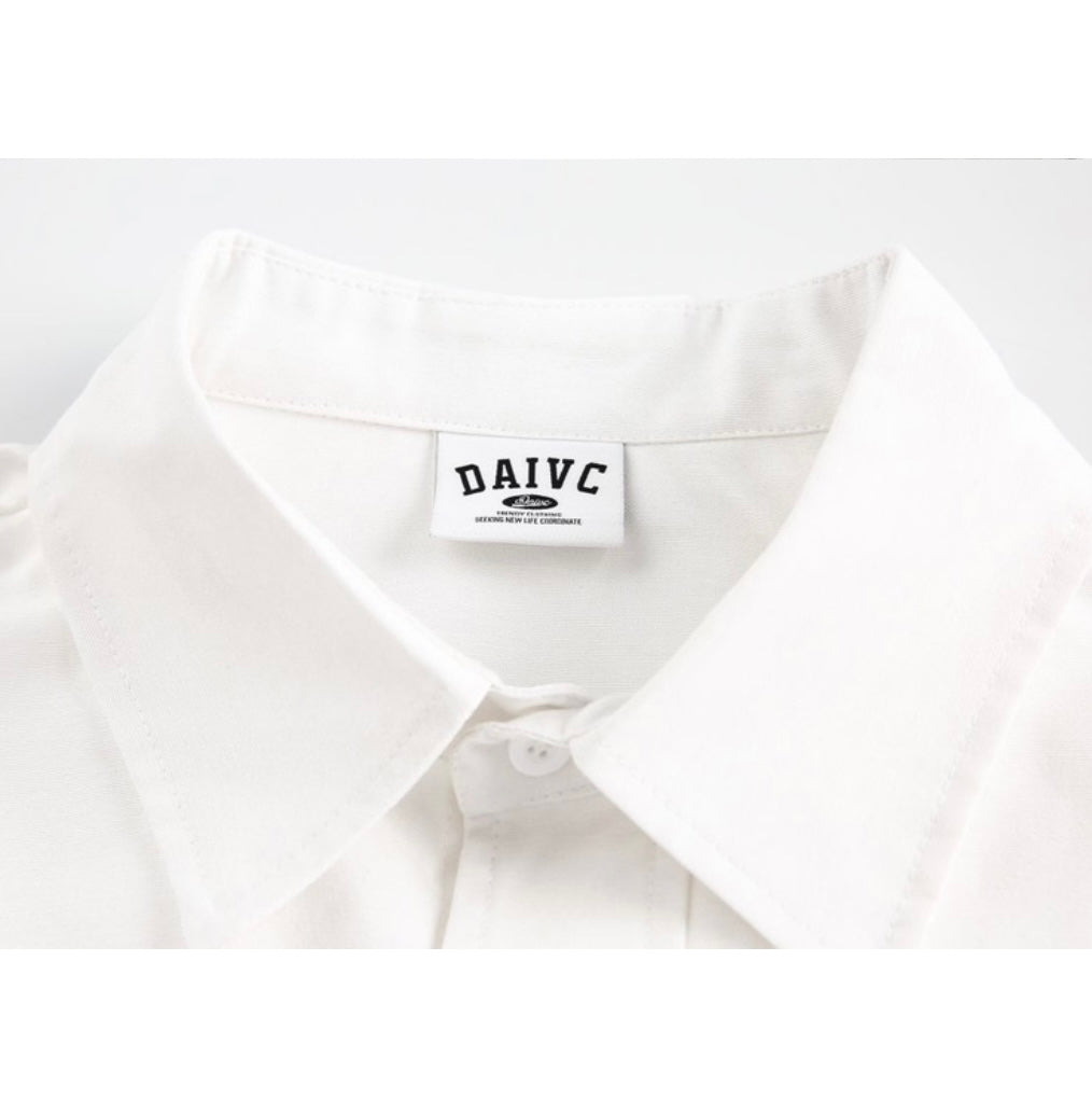Zipper pocket broad shirt N059