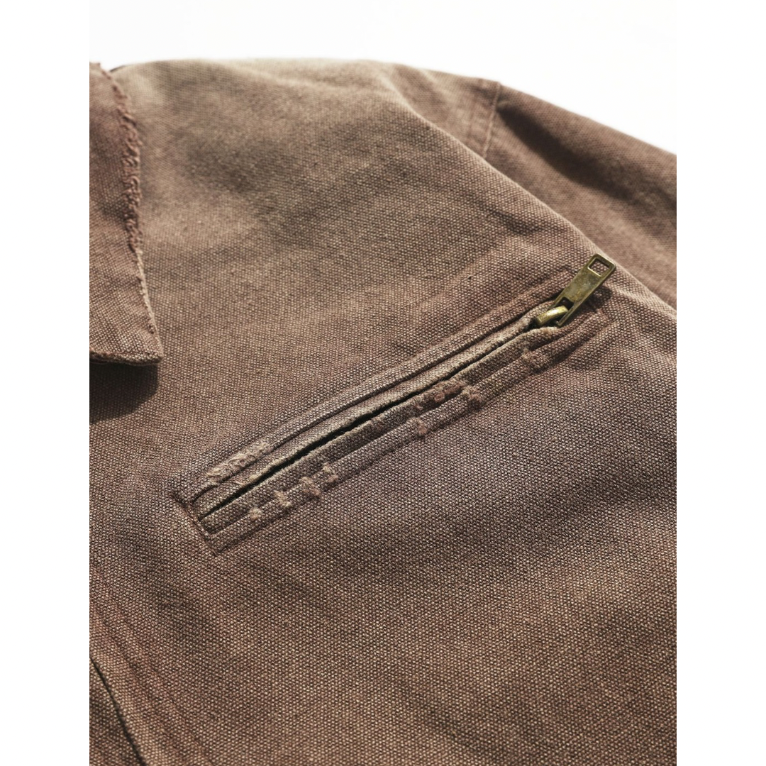 Sun-damaged hard canvas zip jacket N058