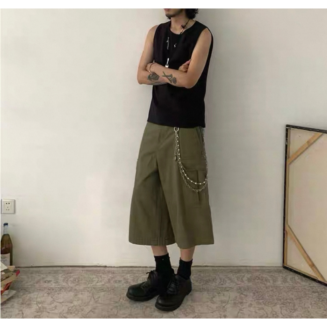 ミニヘリンボーン ワイド クロップドパンツN510