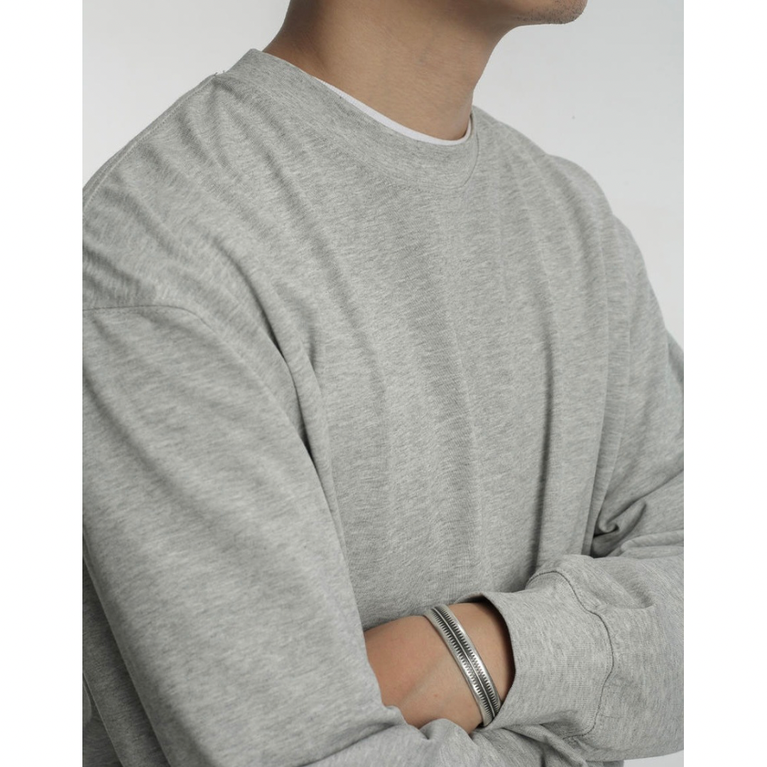 コットンポリ ヘムロゴプリント 長袖Tシャツ N793