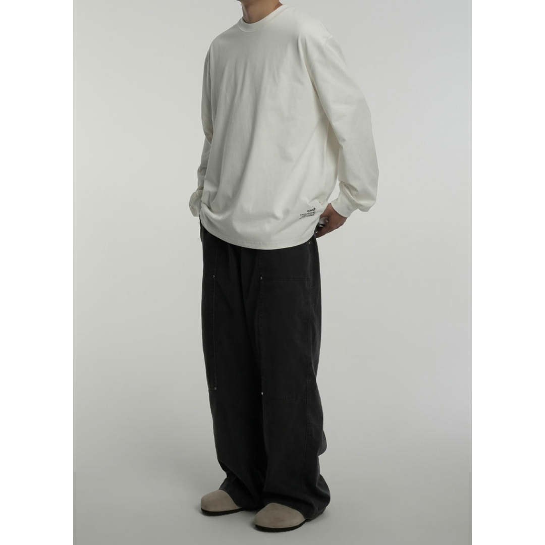 コットンポリ ヘムロゴプリント 長袖Tシャツ N793