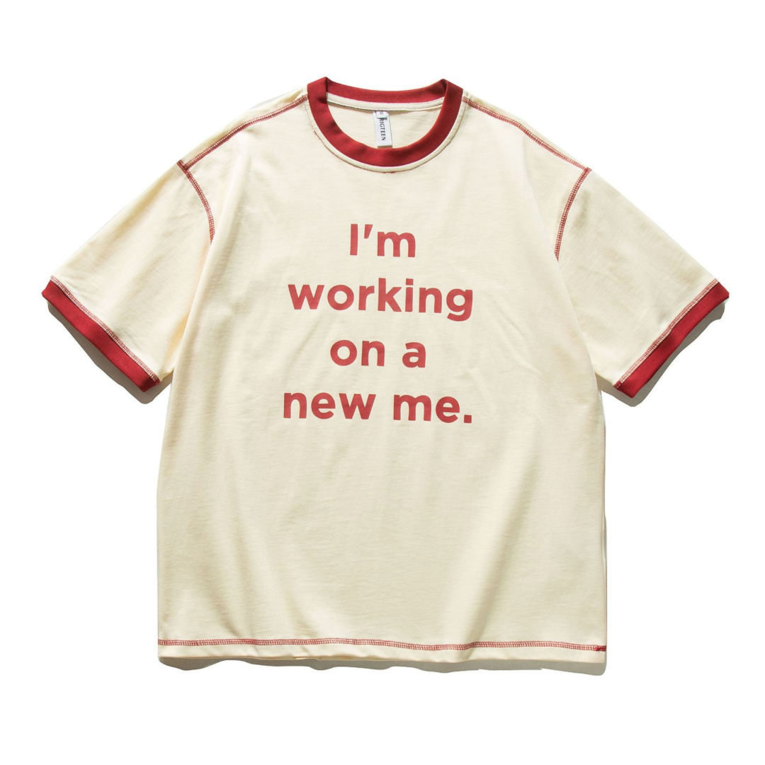 【I’m working】リンガー プリントTシャツ N353