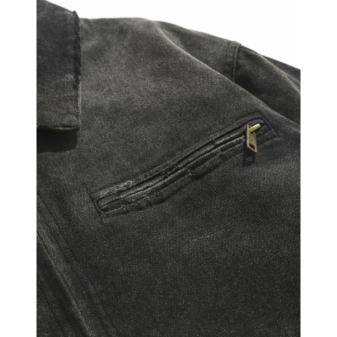 Sun-damaged hard canvas zip jacket N058