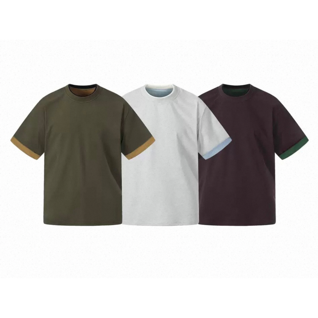 コットンポリ バイカラーヘム Tシャツ N1591