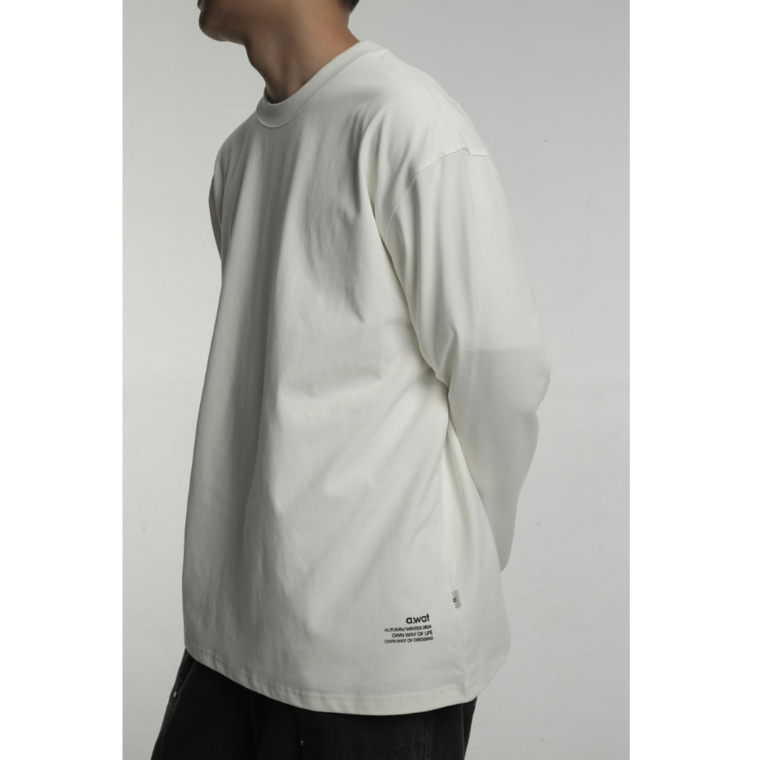 コットンポリ ヘムロゴプリント 長袖Tシャツ N793