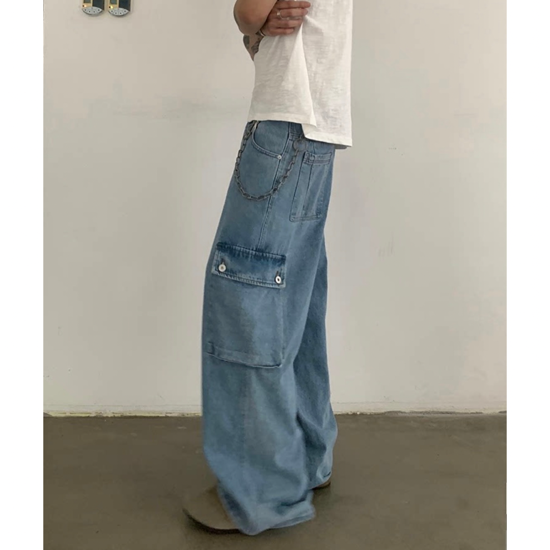 ブルーデニム ワイド カーゴパンツ N511