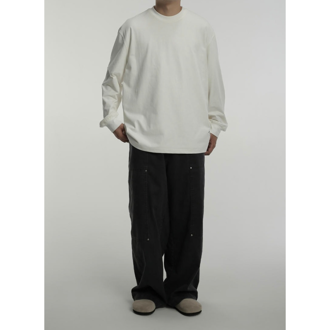 コットンポリ ヘムロゴプリント 長袖Tシャツ N793