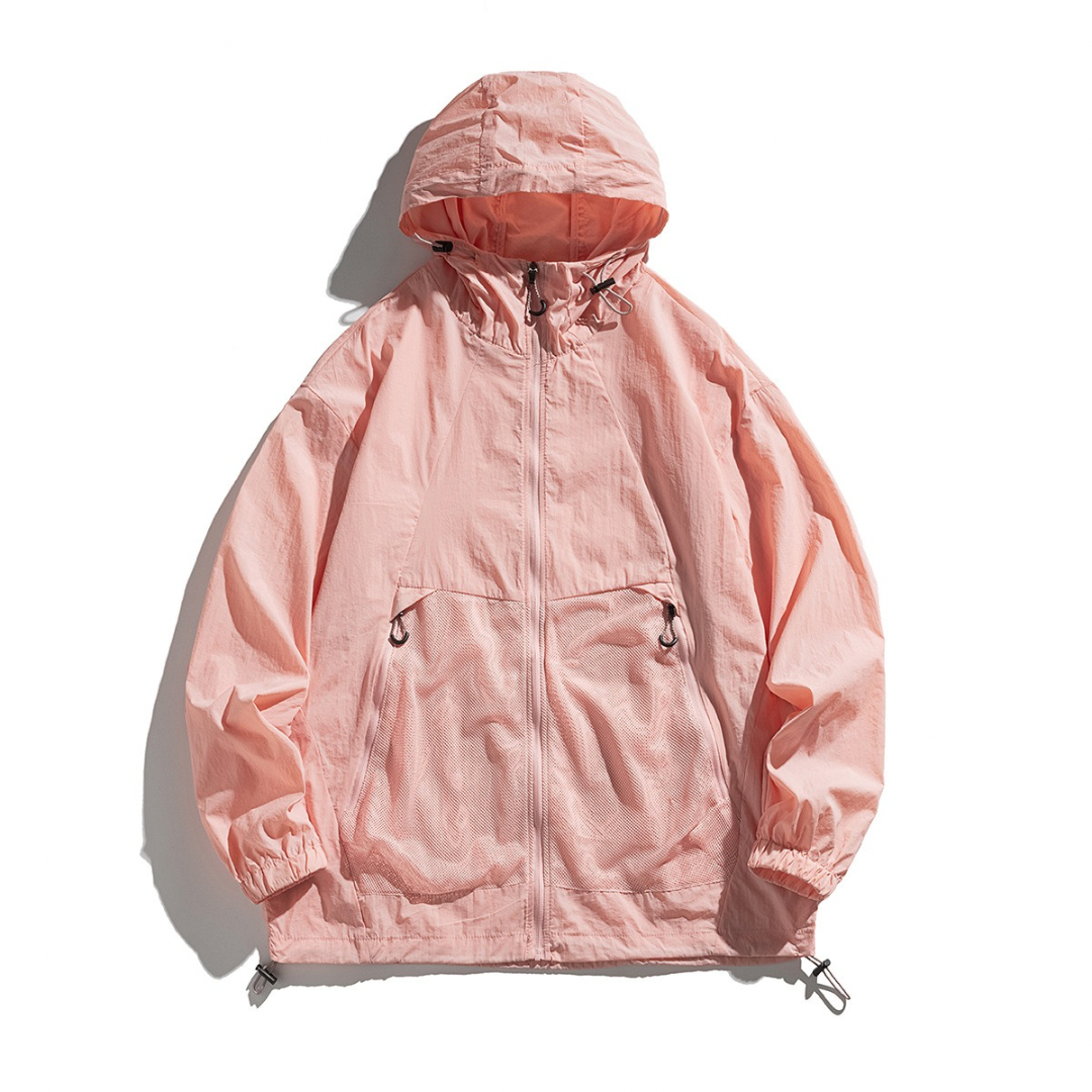 Lightweight nylon hooded jacket N091