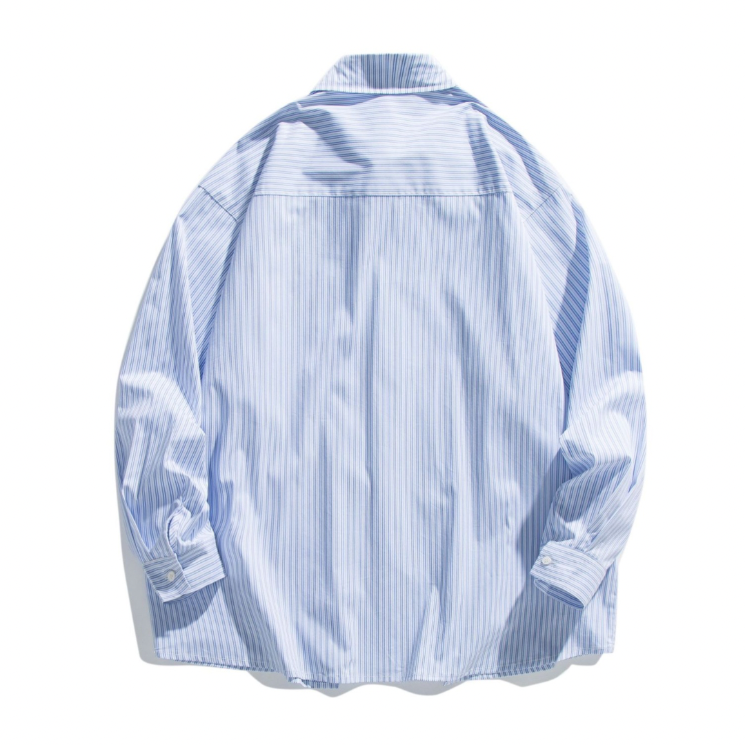 Double placket striped shirt N278