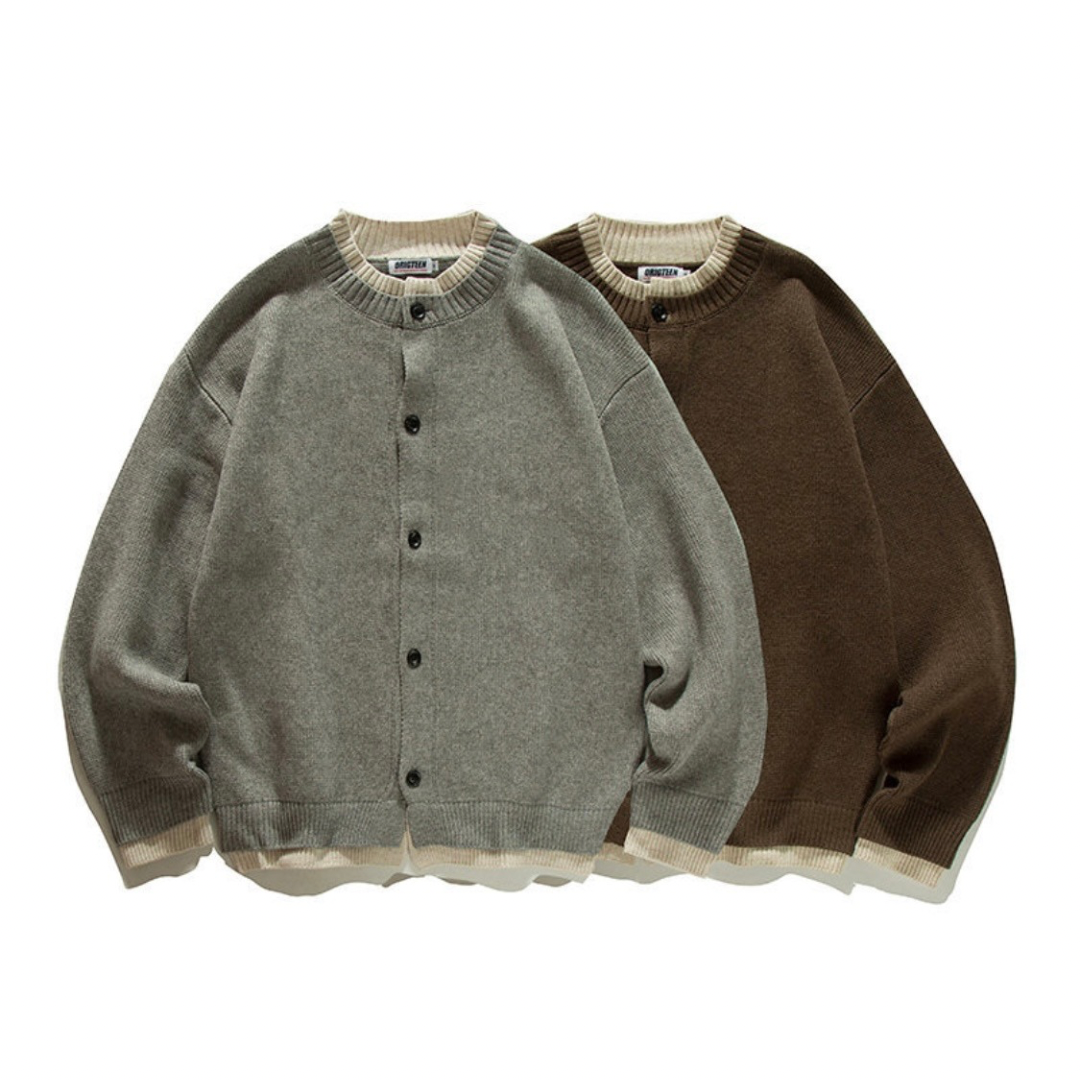 ミドルゲージニット レイヤー クルーネックカーディガン N902