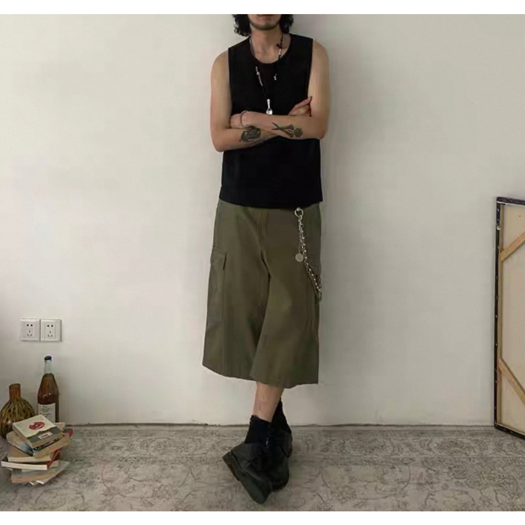 ミニヘリンボーン ワイド クロップドパンツN510