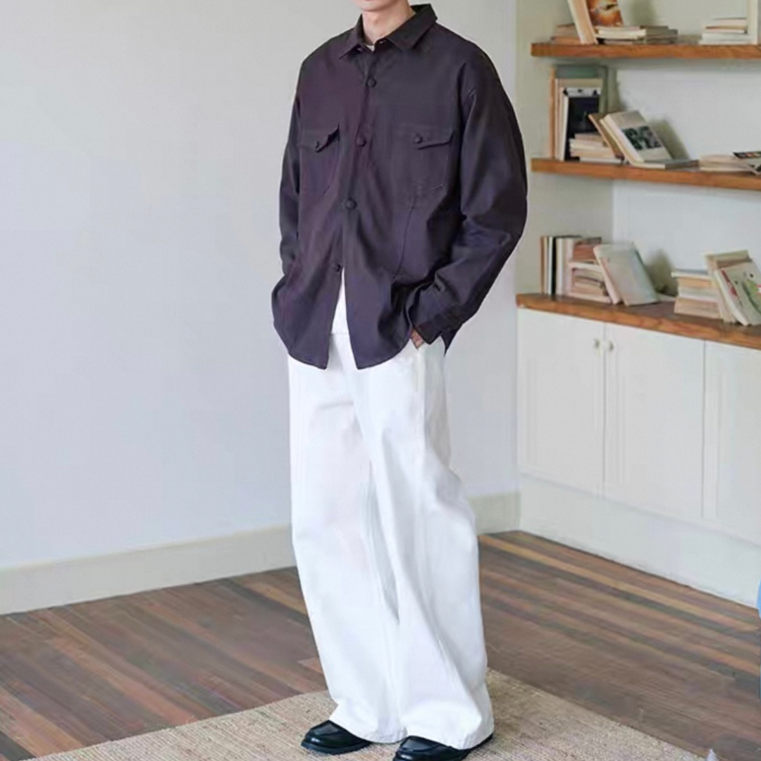 コットン ワイドストレートパンツ N751