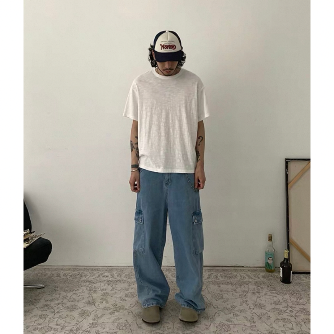 ブルーデニム ワイド カーゴパンツ N511