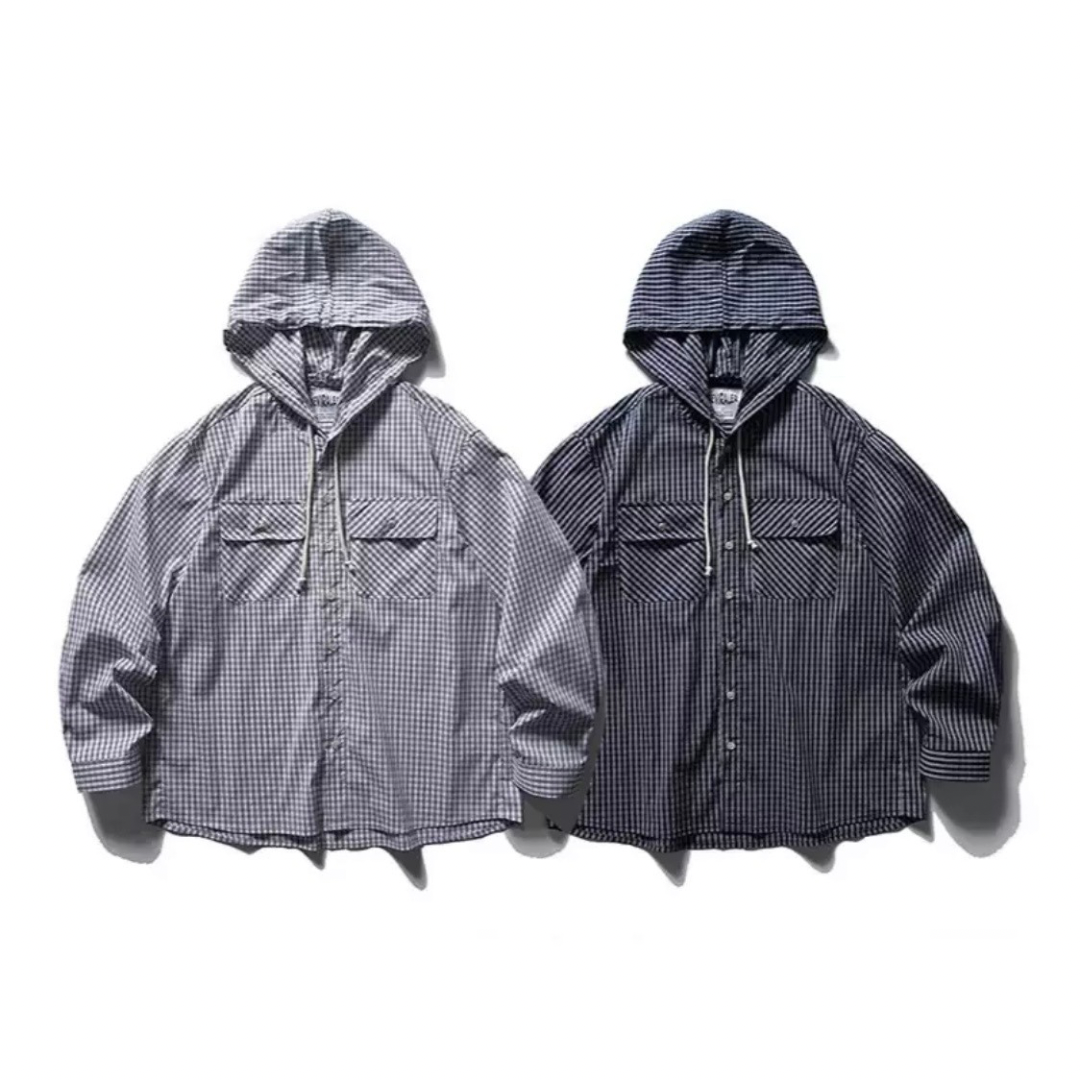グラフチェック フード シャツジャケット N1230