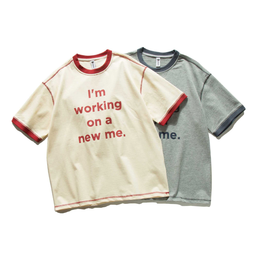 【I’m working】リンガー プリントTシャツ N353