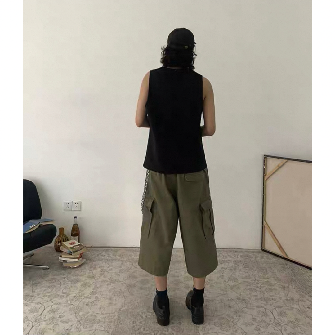 ミニヘリンボーン ワイド クロップドパンツN510