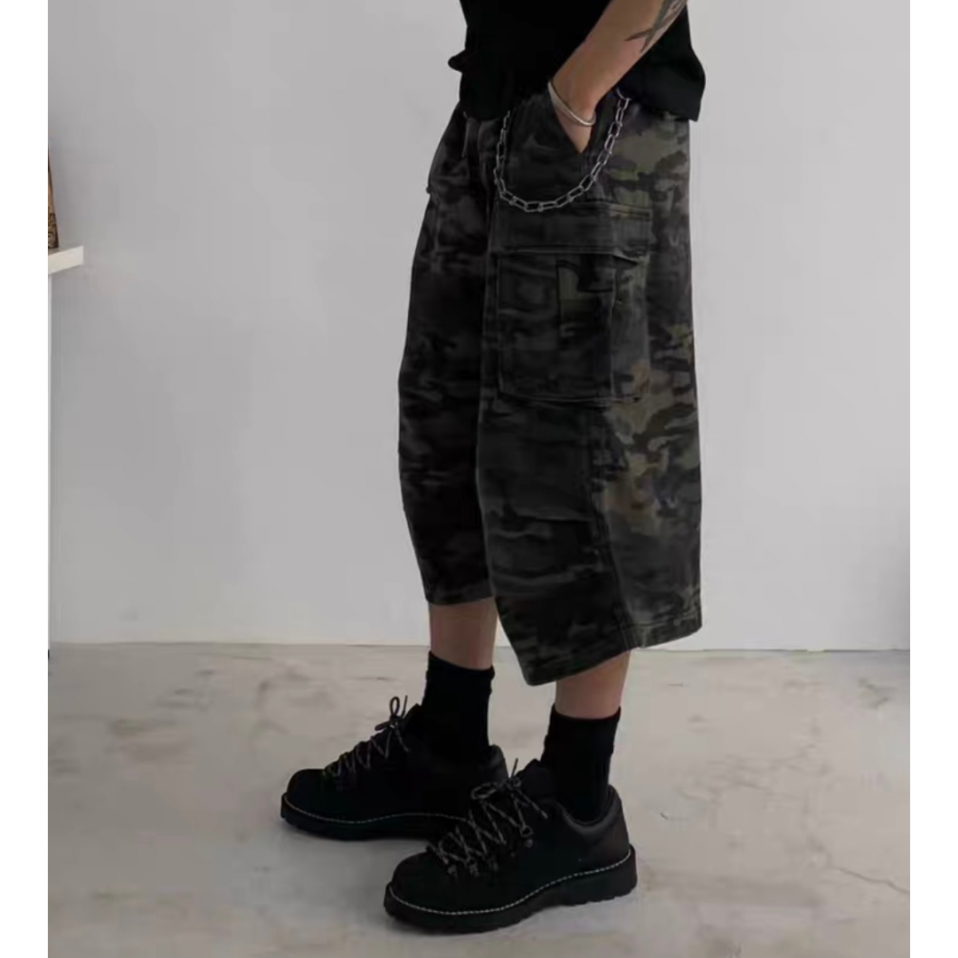 カモフラージュ ワイド クロップドパンツ N283