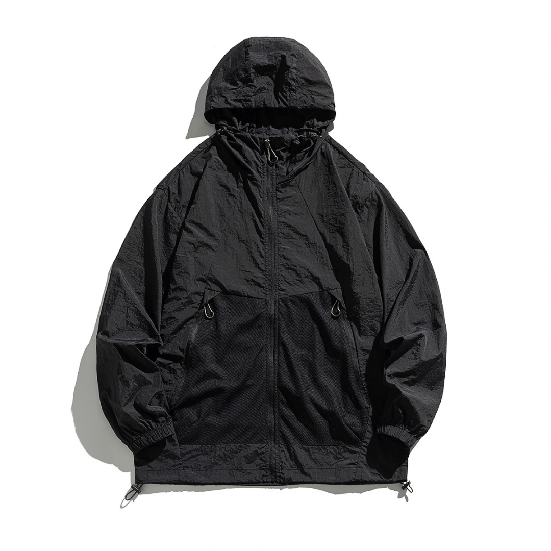 Lightweight nylon hooded jacket N091