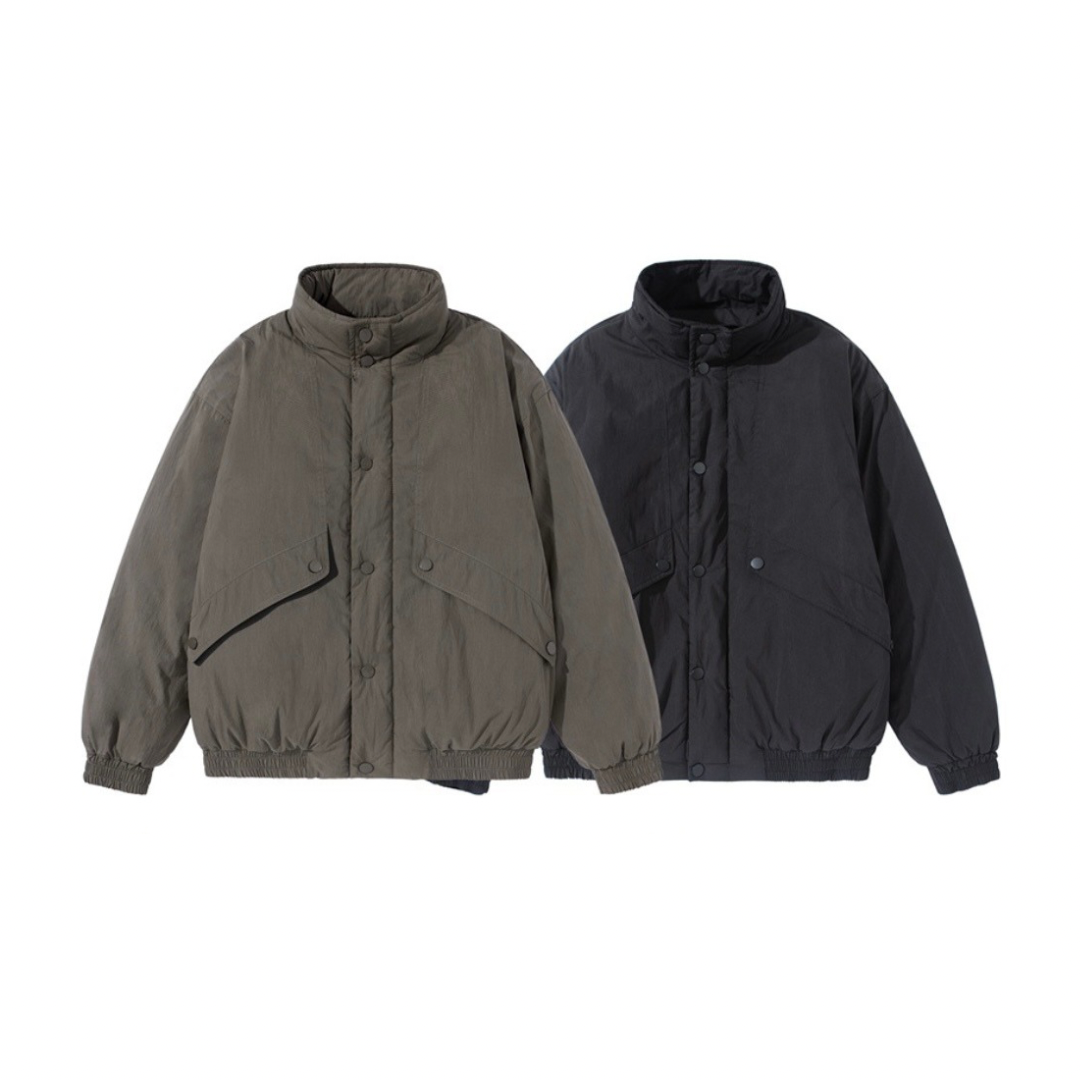 パテッド ミニマル スタンドカラージャケット N977