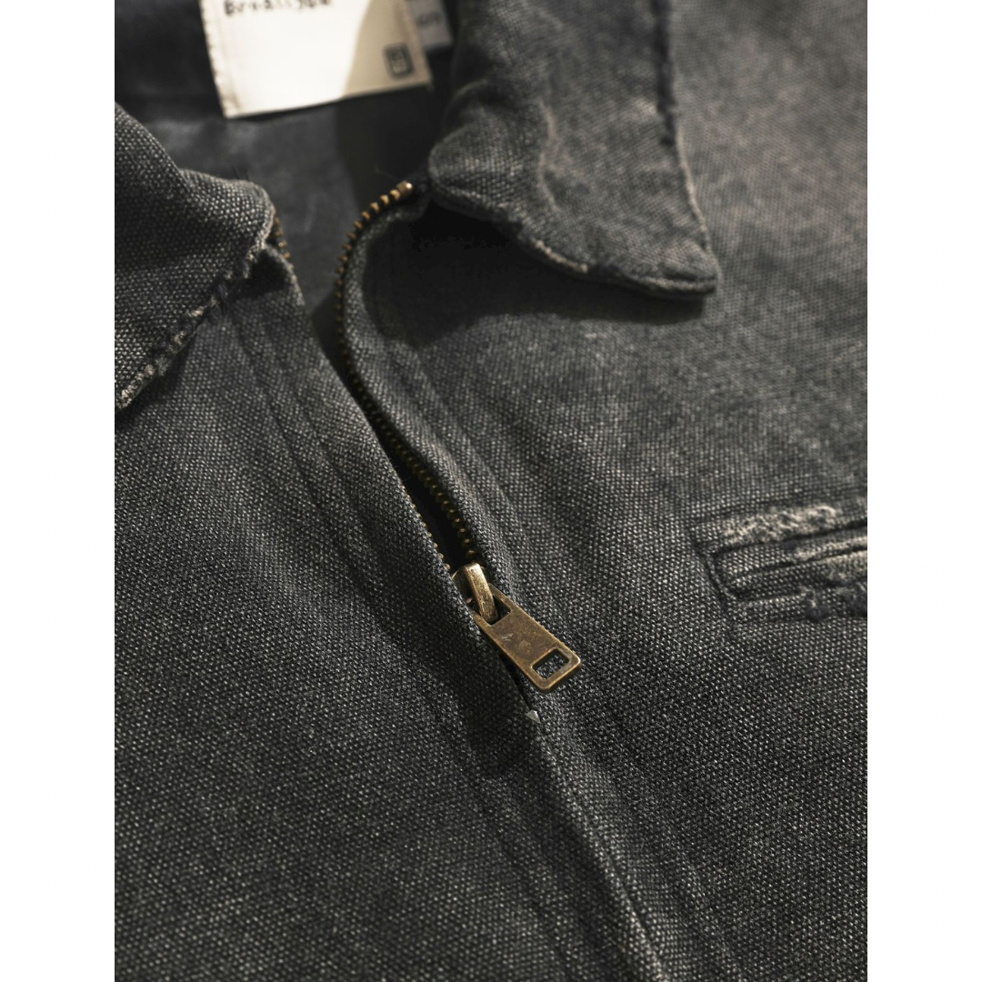 Sun-damaged hard canvas zip jacket N058