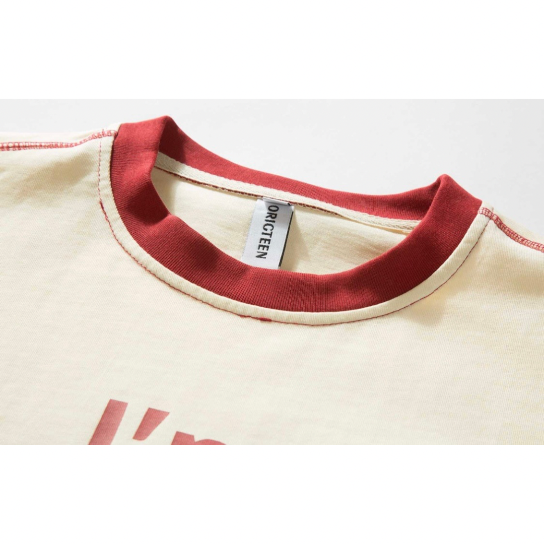 【I’m working】リンガー プリントTシャツ N353