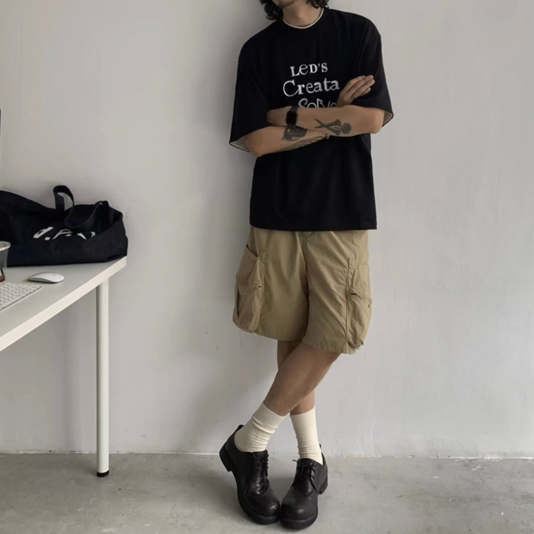ベルテッド ユーティリティ ワイド ショートパンツ N284