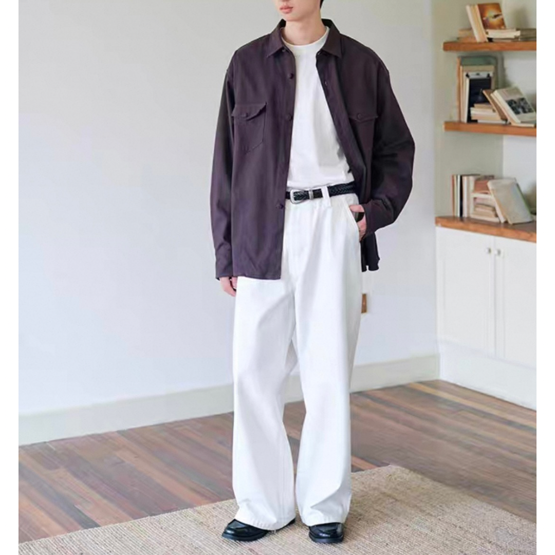 コットン ワイドストレートパンツ N751