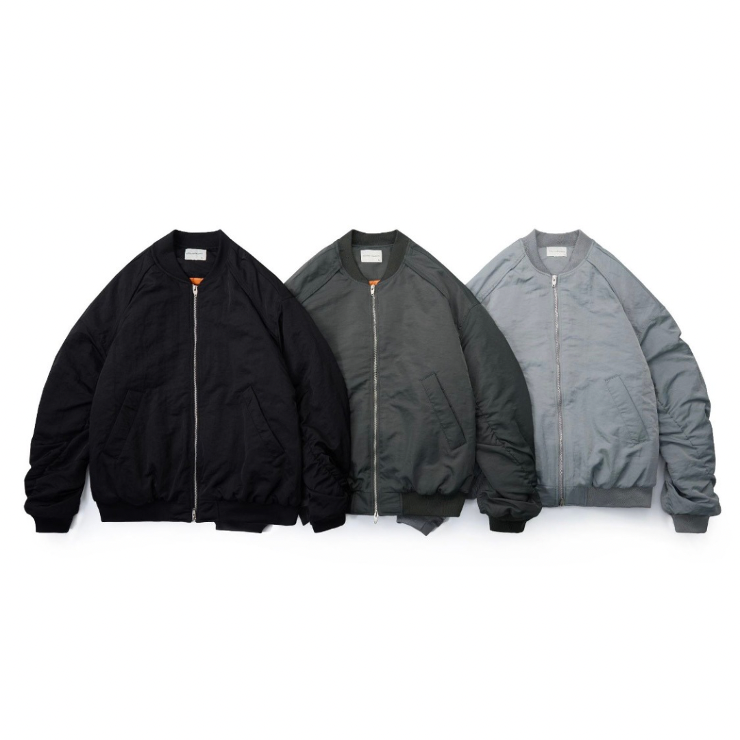 ウォッシュドナイロン パテッド リブカラージャケット N985