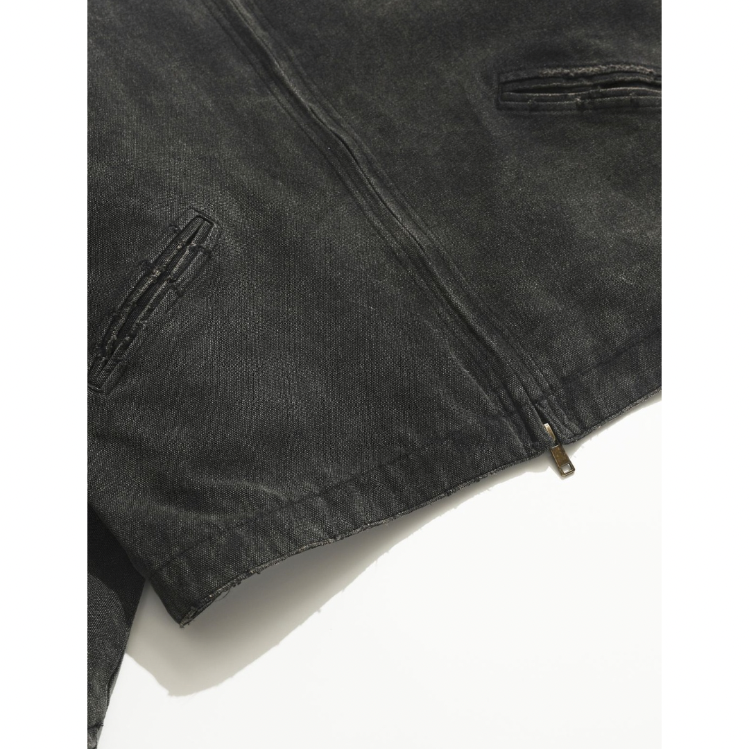 Sun-damaged hard canvas zip jacket N058