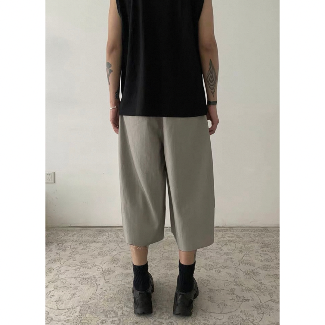 カットオフ ストレッチ ワイドクロップドパンツ N509