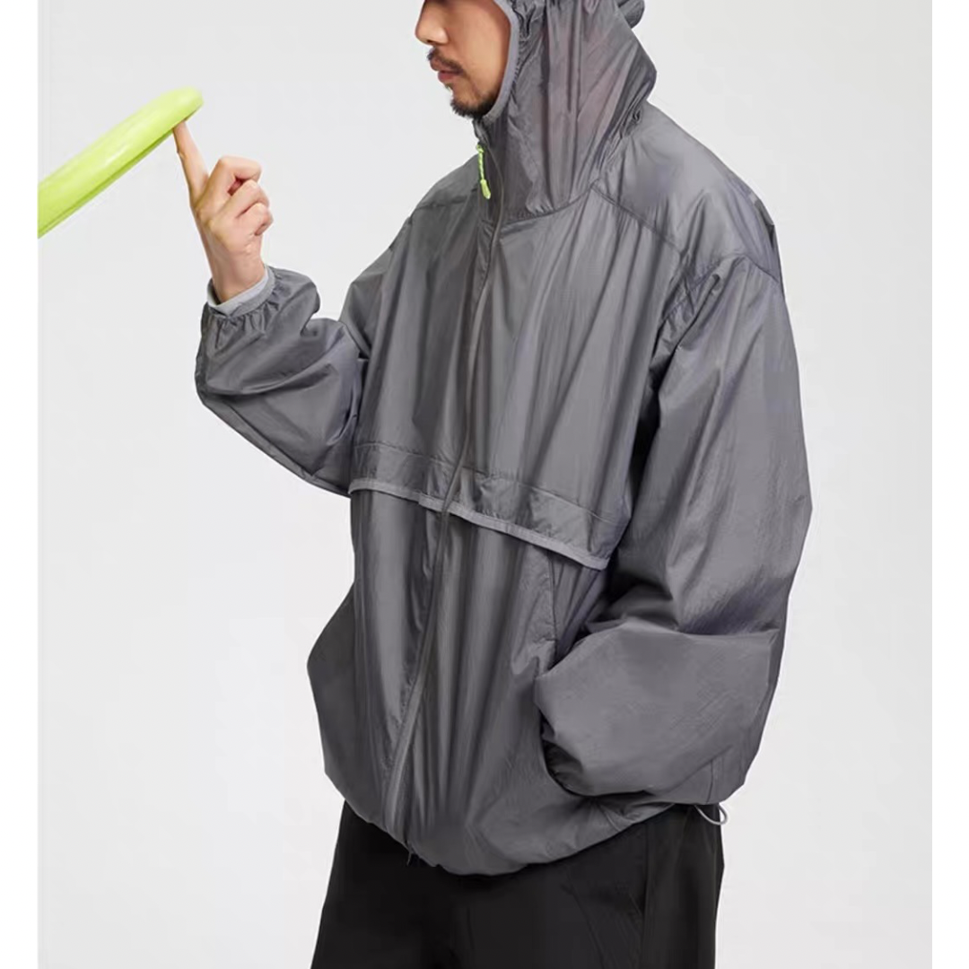 Lightweight nylon hooded jacket N153