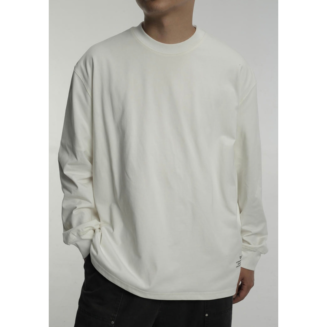 コットンポリ ヘムロゴプリント 長袖Tシャツ N793