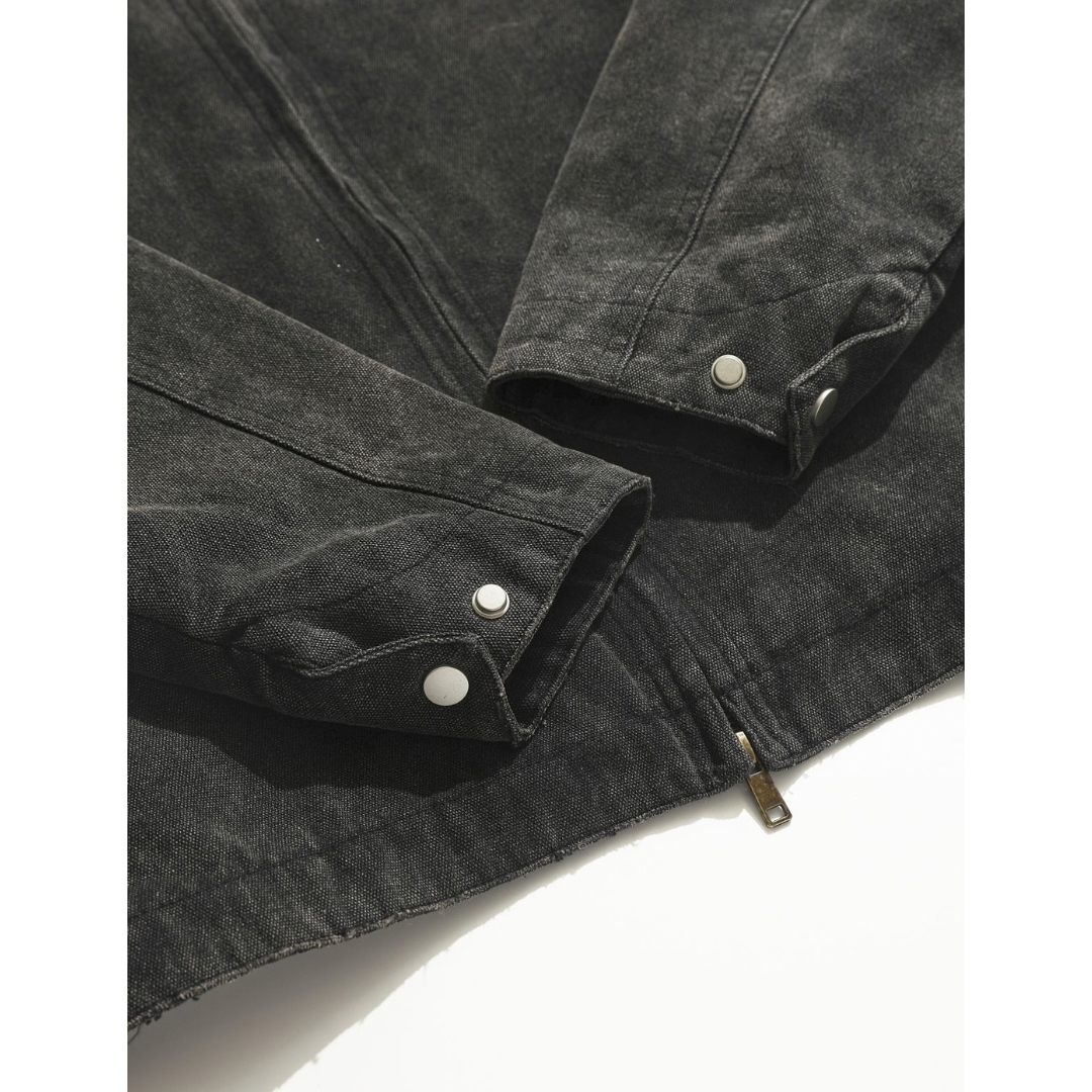 Sun-damaged hard canvas zip jacket N058