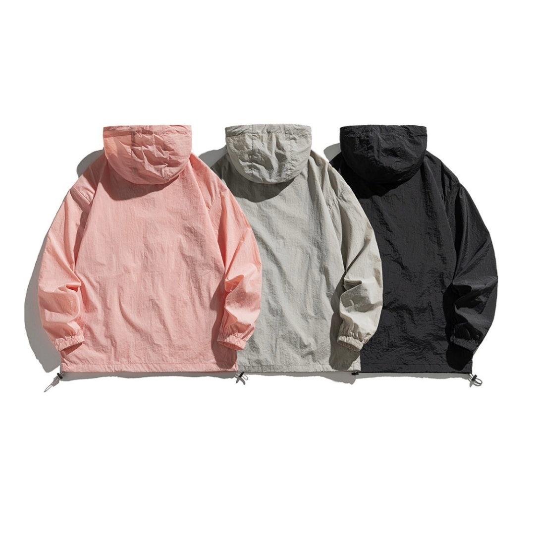Lightweight nylon hooded jacket N091