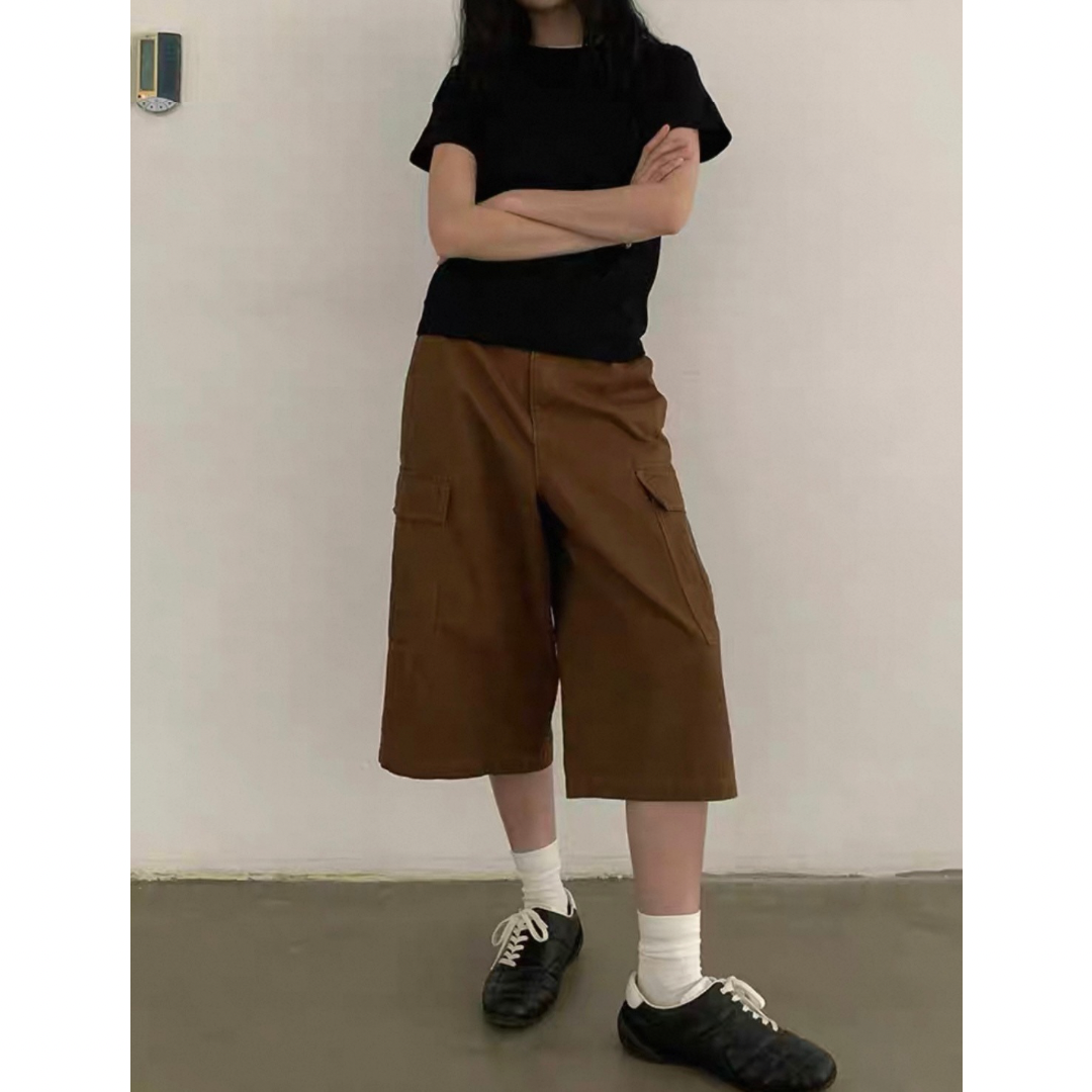 ミニヘリンボーン ワイド クロップドパンツN510
