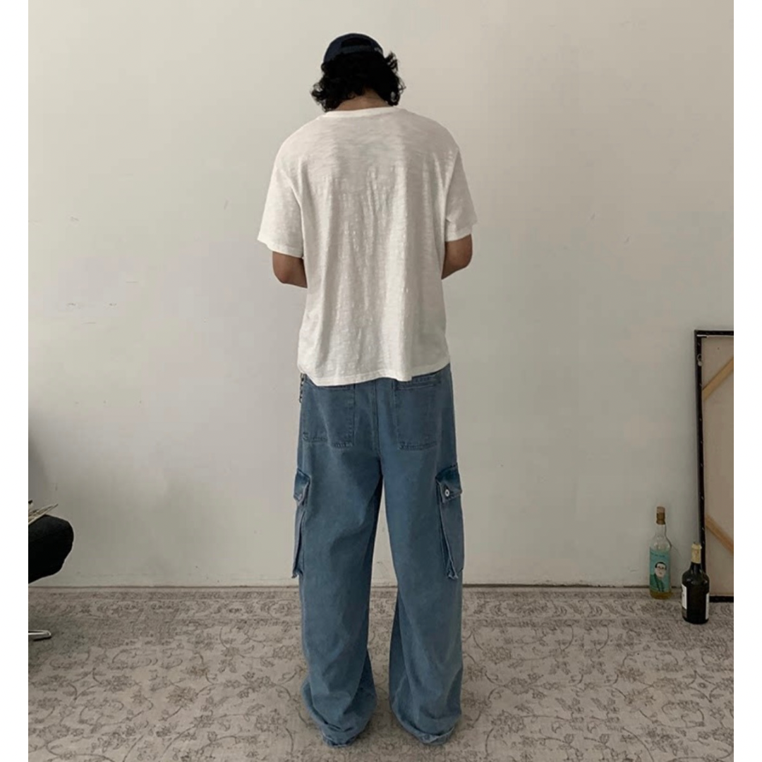 ブルーデニム ワイド カーゴパンツ N511