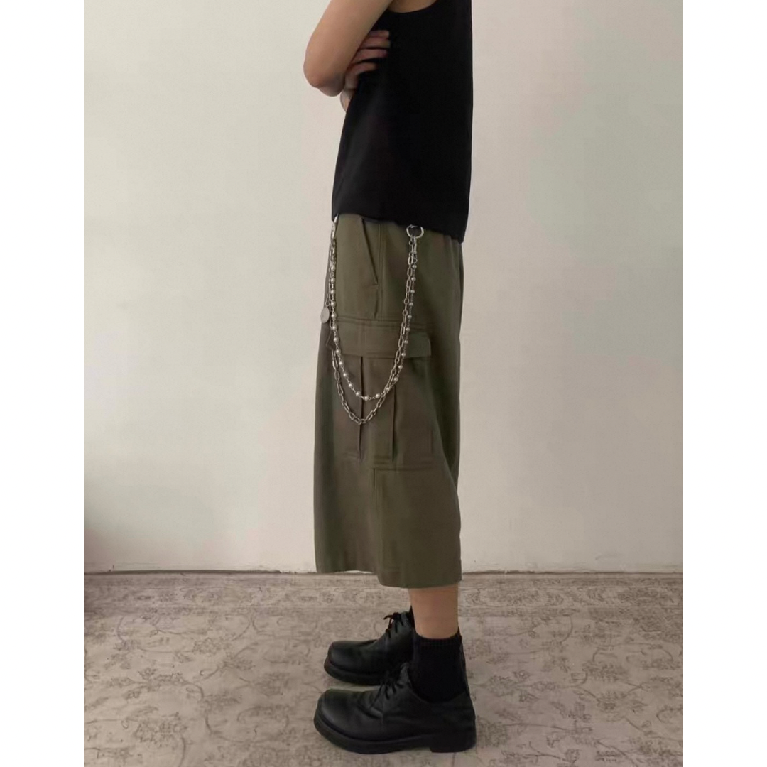 ミニヘリンボーン ワイド クロップドパンツN510