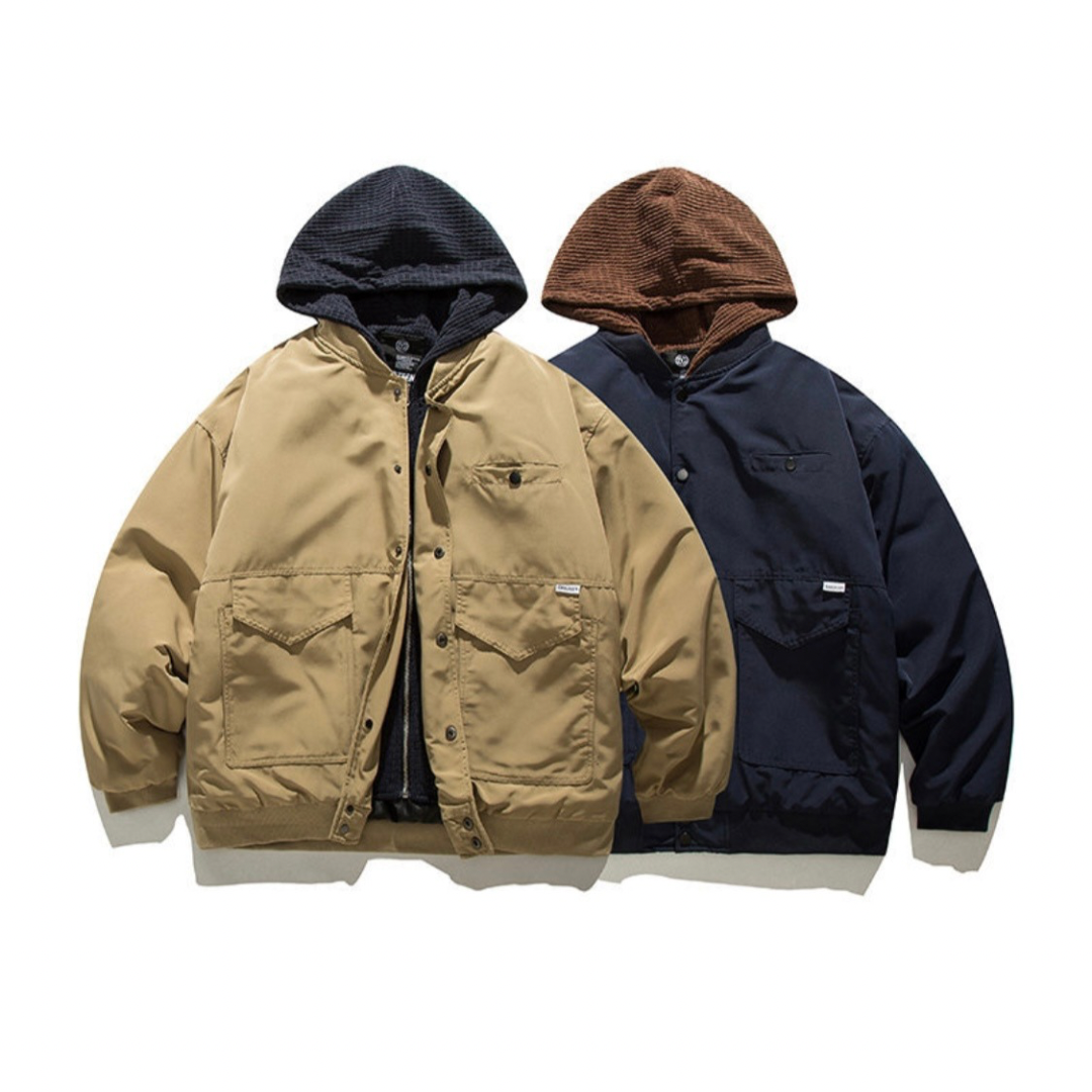 Fake Layered Hooded Jacket N812
