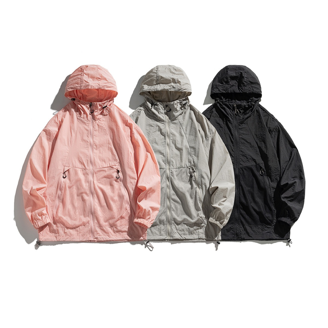 Lightweight nylon hooded jacket N091