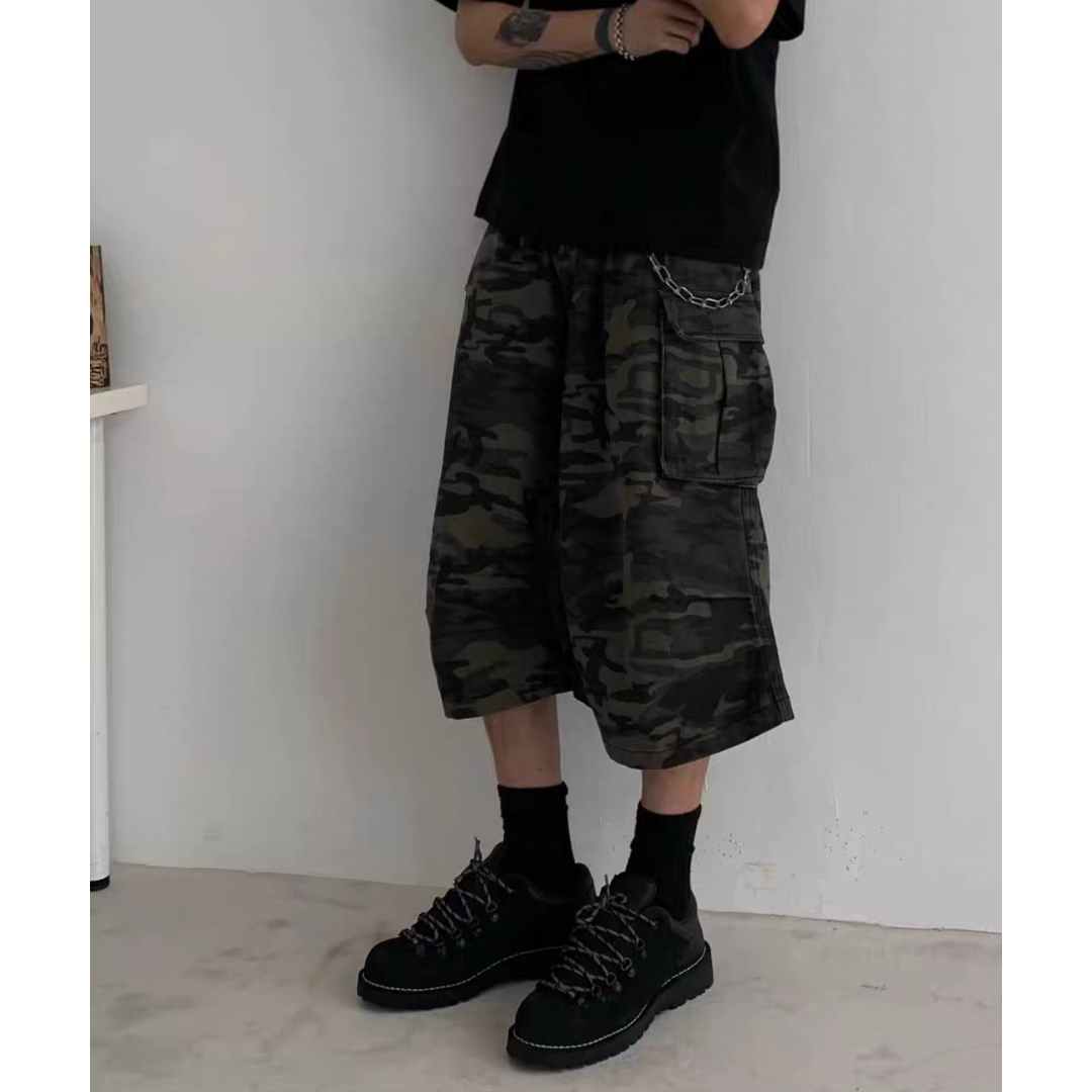 カモフラージュ ワイド クロップドパンツ N283