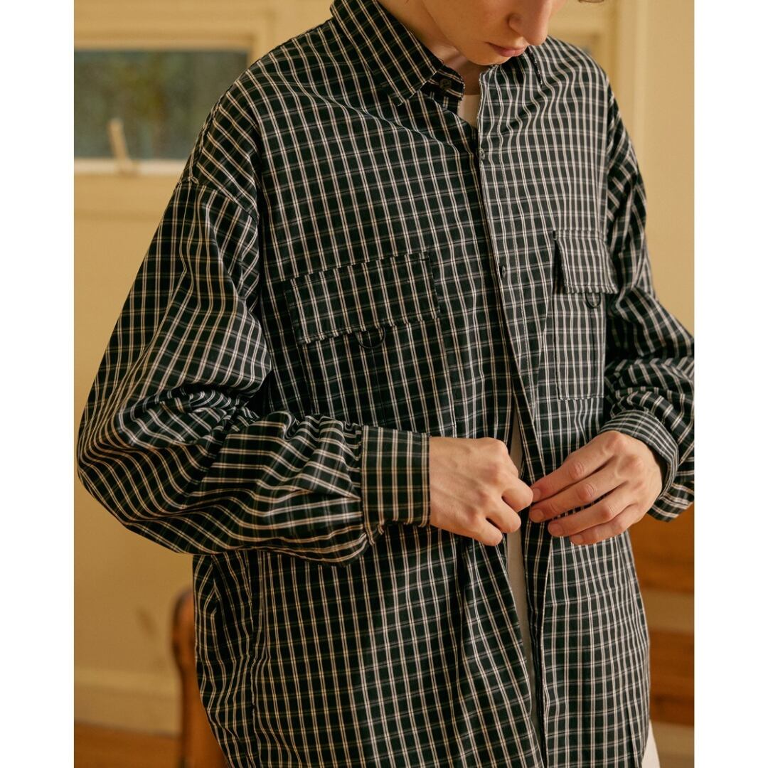 City check flap pocket shirt C209