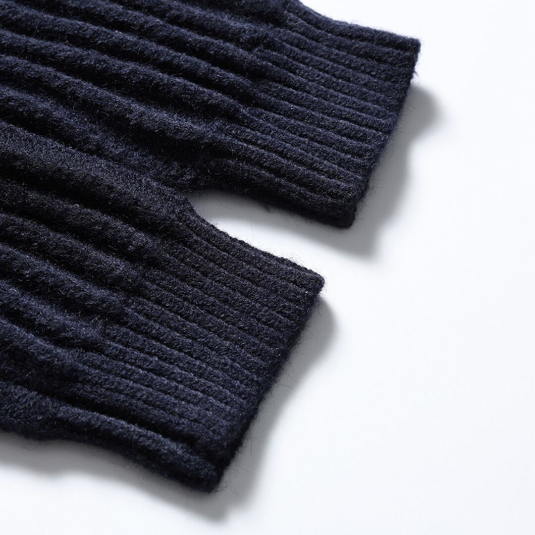 Ribbed crew neck cardigan B845