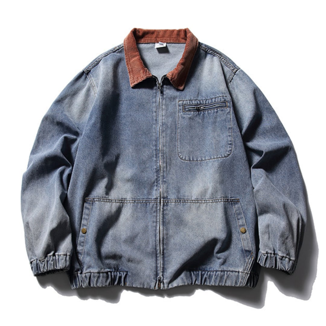 コーデュロイカラー デニムZIPジャケット B659