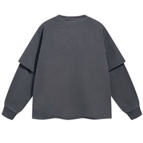 フェイクレイヤード オーバーダイTシャツ B540